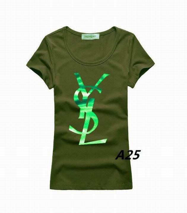 YSL short round collar T woman S-XL-178